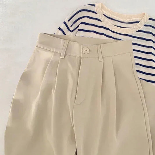 Navarita | Elegant High-Waist Wide-Leg Suit Pants