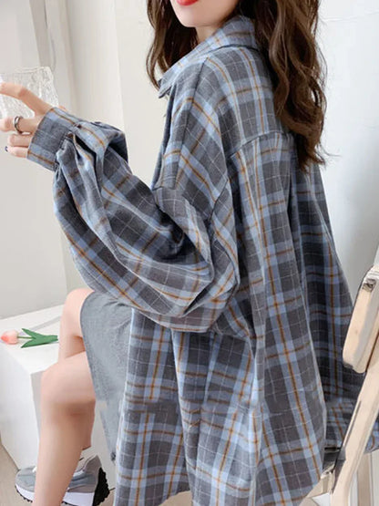 Navarita | Oversized Plaid Cotton Shirt