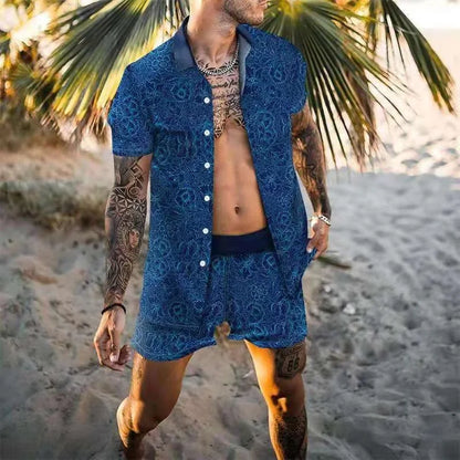 Navarita | Printed Summer Set with Lapel Shirt & Shorts
