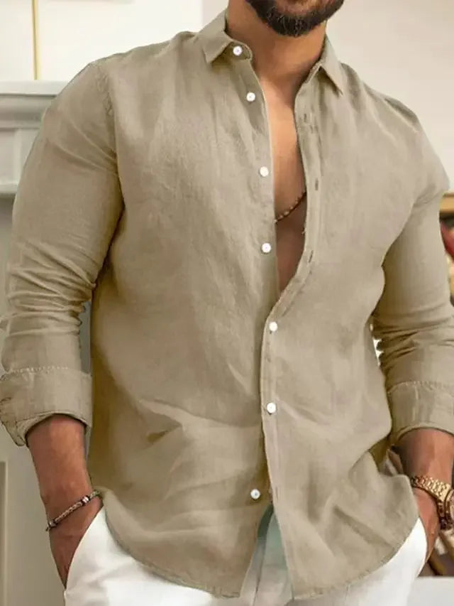 Navarita | Emerald Breeze Men's Linen Shirt