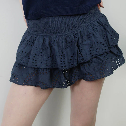 Navarita | Ruffled Smocked Layered Mini Skirt
