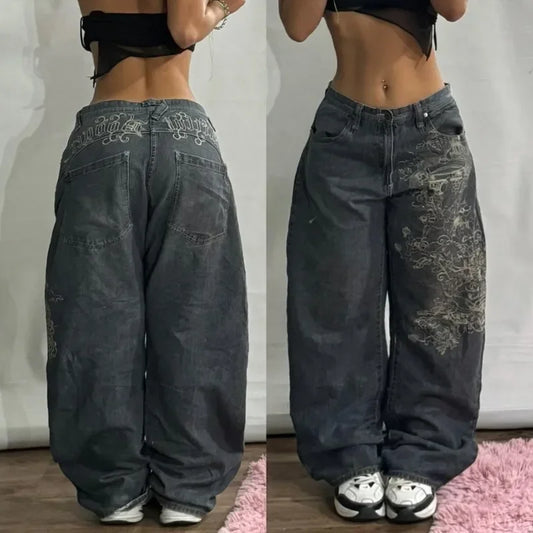 Navarita | Vintage Wide-Leg Graffiti Jeans
