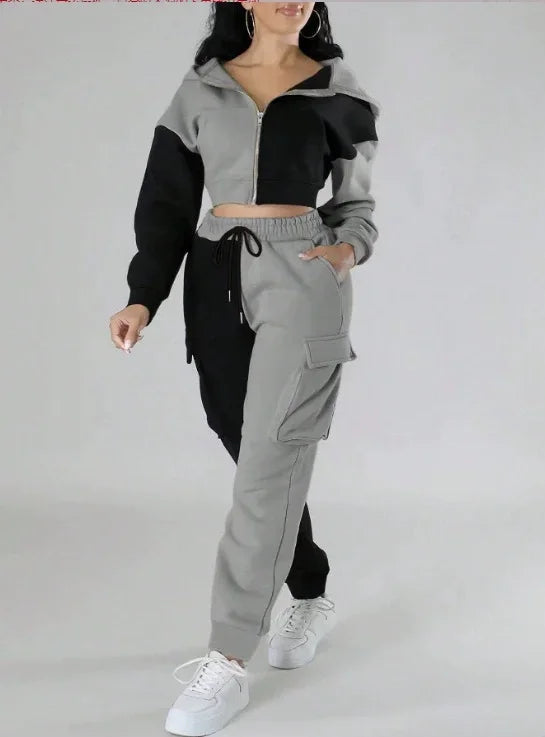 Navarita | Colorblock Cargo Hoodie Set