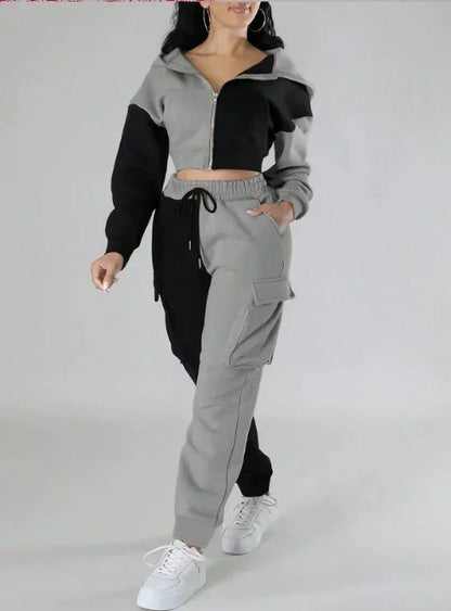 Navarita | Colorblock Cargo Hoodie Set