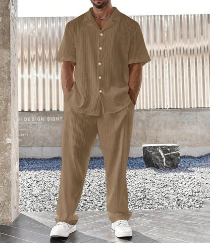 Navarita | Relaxed Summer Button Shirt & Pants Set for Men