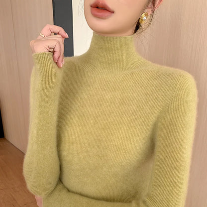 Navarita | Slim Fit High-Stretch Turtleneck Wool Sweater