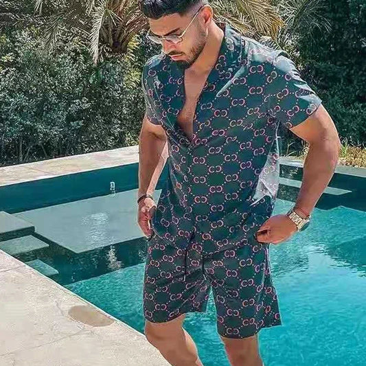 Navarita | Printed Summer Set with Lapel Shirt & Shorts