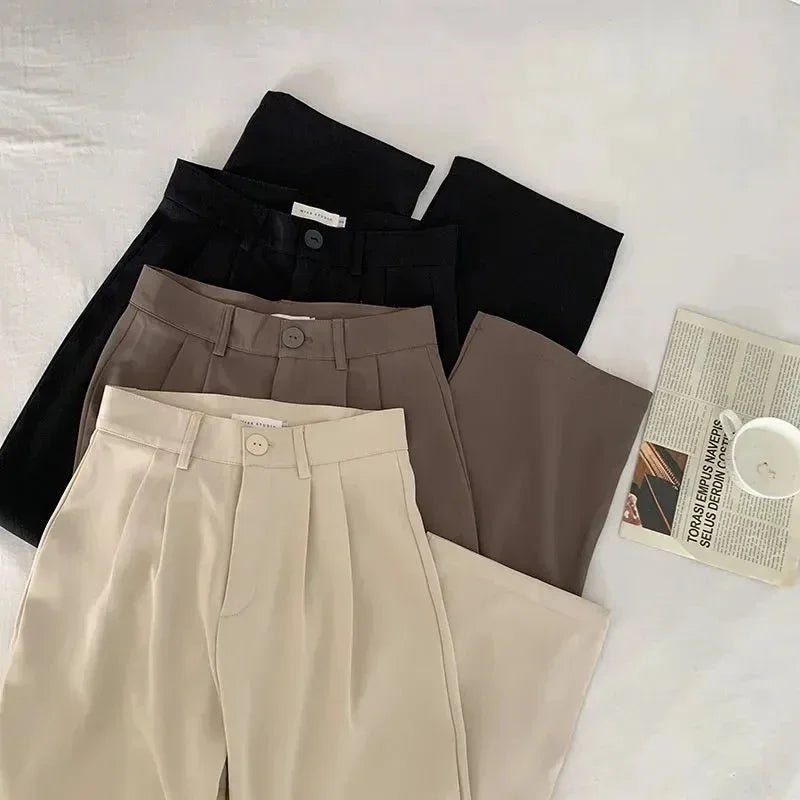 Navarita | Elegant High-Waist Wide-Leg Suit Pants