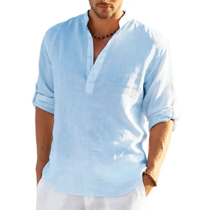 Navarita | Solid Color Casual Linen T-Shirt