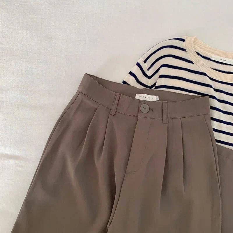 Navarita | Elegant High-Waist Wide-Leg Suit Pants