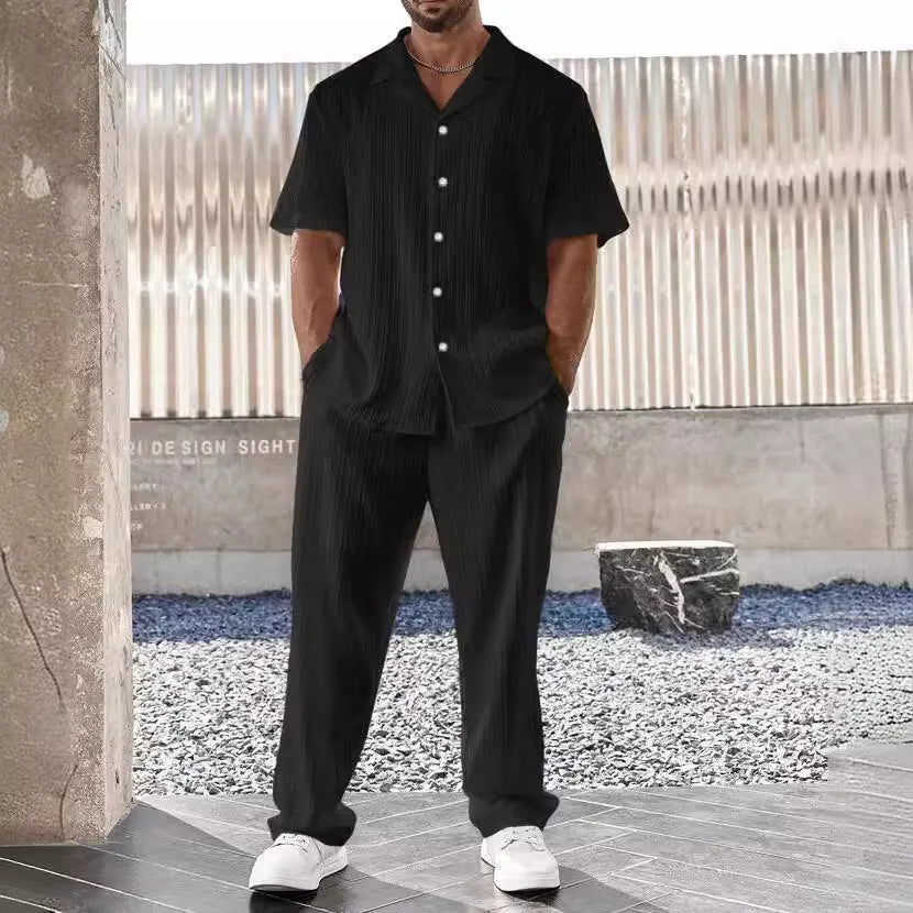 Navarita | Relaxed Summer Button Shirt & Pants Set for Men