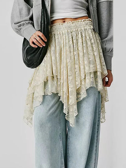 Navarita | Irregular Lace Skirt with Vintage Charm