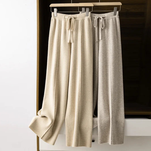 Navarita | Cashsoft Wide-Leg Knit Pants