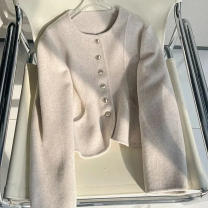 Navarita | Vintage Wool-Blend Short Coat in Light Pink