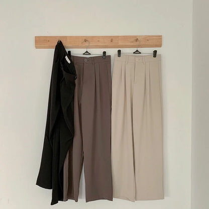 Navarita | Elegant High-Waist Wide-Leg Suit Pants