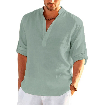 Navarita | Solid Color Casual Linen T-Shirt