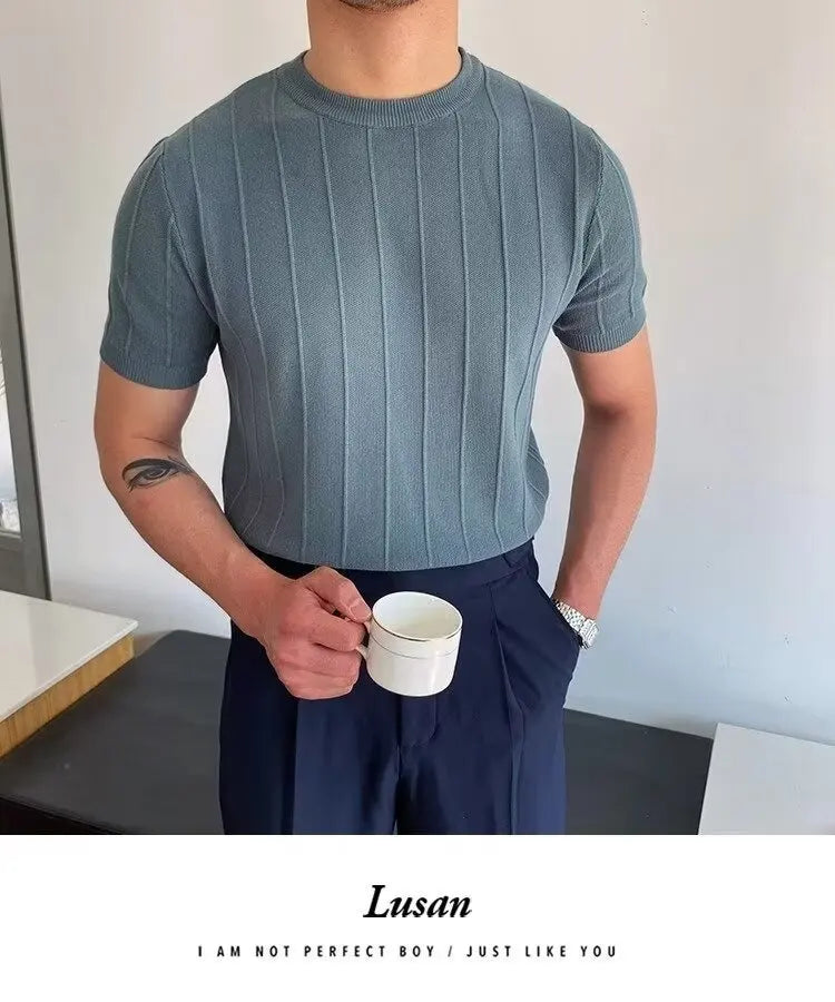 Navarita | Korean Style Breathable Knit T-Shirt