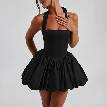 Navarita | Corset Flare Halter Dress