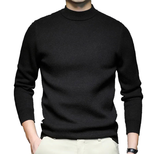 Navarita | Black Slim Fit Knitted Pullover Sweater