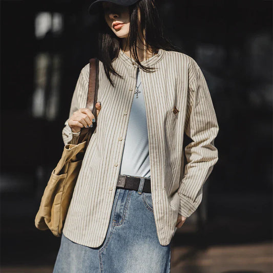 Navarita | Striped Collar Cotton Shirt