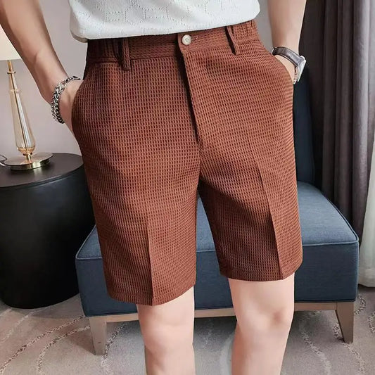 Navarita | Textured Coffee Casual Shorts