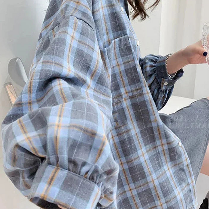 Camisa oversize de algodón a cuadros – Maevie