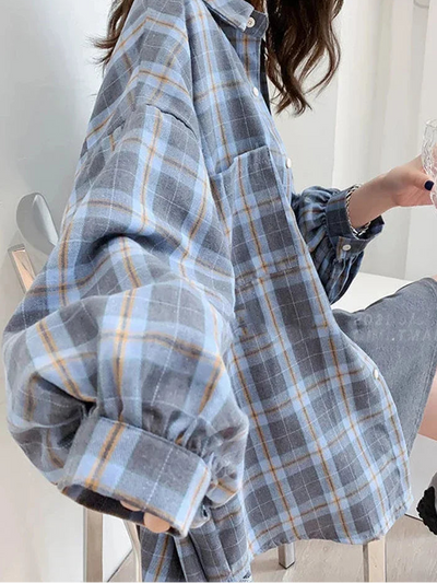 Camisa oversize de algodón a cuadros – Maevie