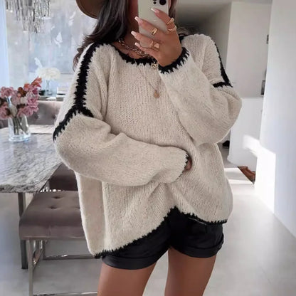 Navarita | Casual Knitted Puff Sleeve Pullover