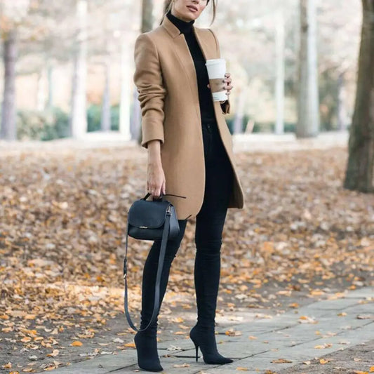 Navarita | Stand Collar Longline Woolen Coat