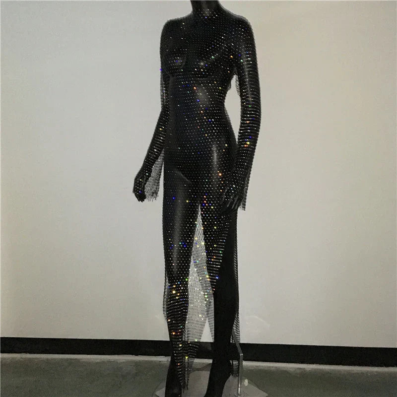 Navarita | Sparkle Mesh Maxi Dress