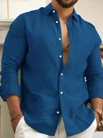 Navarita | Emerald Breeze Men's Linen Shirt