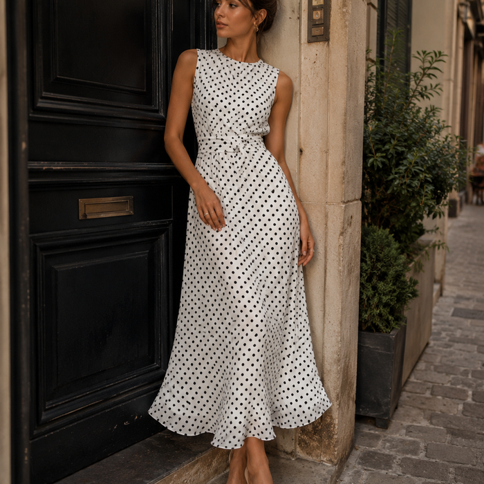 Vestido Largo de Lunares