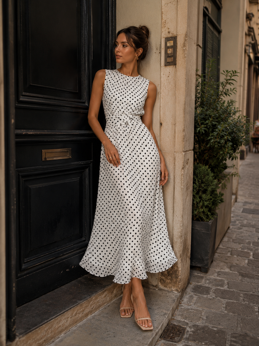 Vestido Largo de Lunares